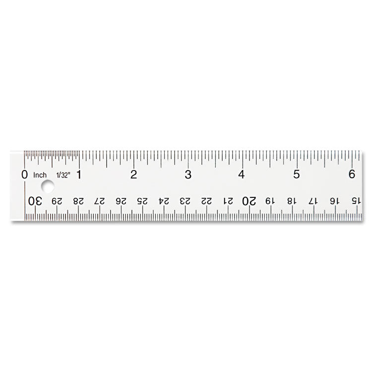 Clear Flexible Acrylic Ruler, Standard/metric, 12" Long, Clear