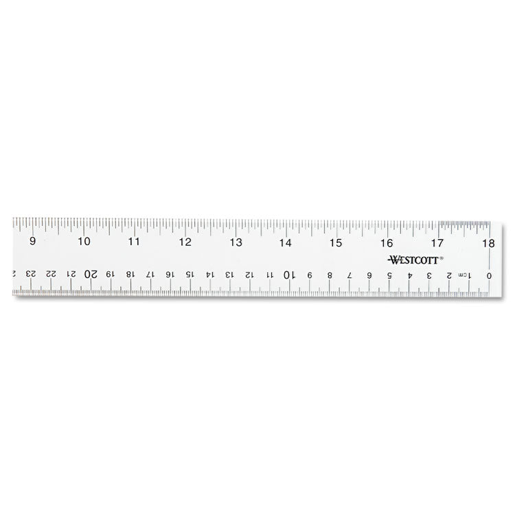 Clear Flexible Acrylic Ruler, Standard/metric, 18" Long, Clear