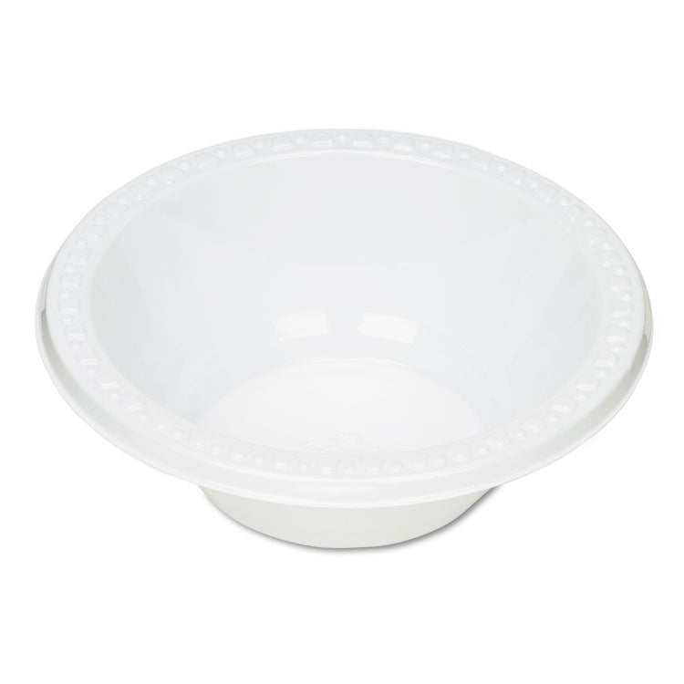 Plastic Dinnerware, Bowl, 12 oz, White, 125/Pack