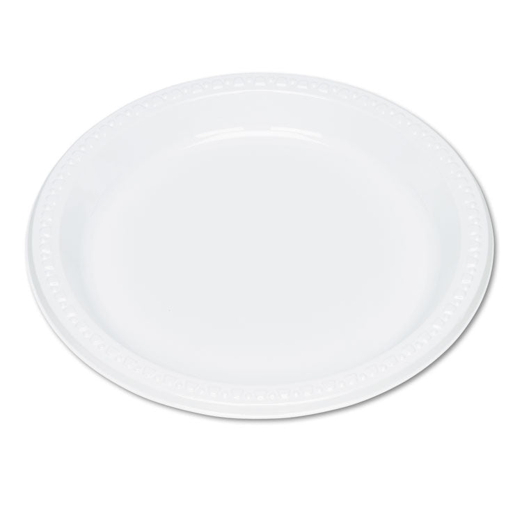 Plastic Dinnerware, Plates, 9" Dia, White, 500/Carton