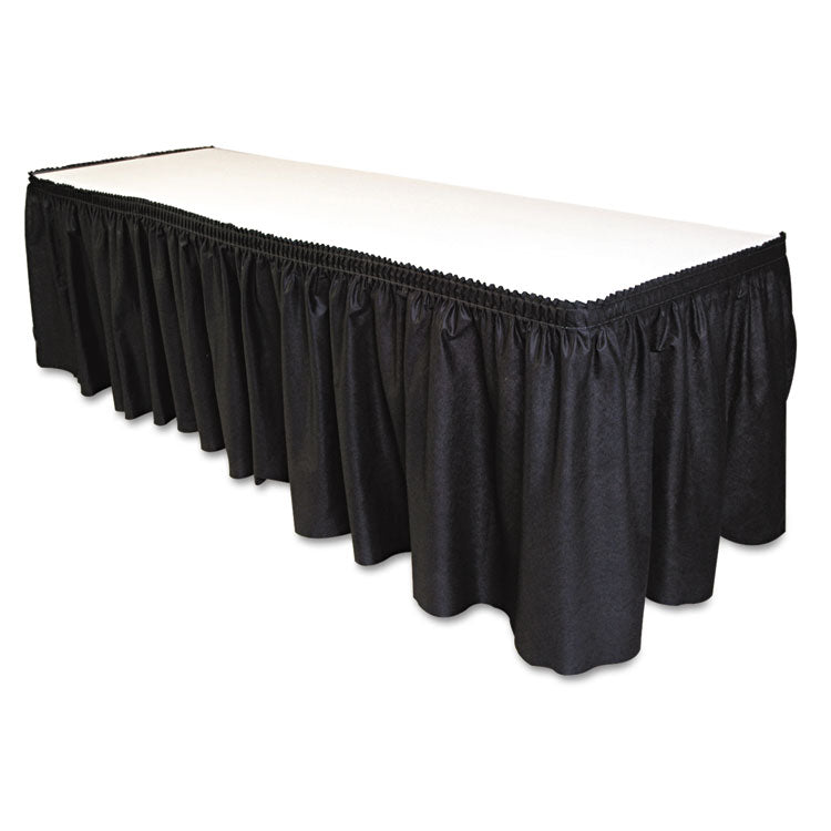 Table Set Linen-Like Table Skirting, Polyester, 29" X 14 Ft, Black
