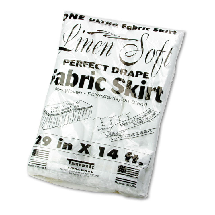 Table Set Linen-Like Table Skirting, Polyester, 29" X 14 Ft, White