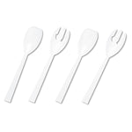 Table Set Plastic Serving Forks and Spoons, 9.5", White, 48/Pack