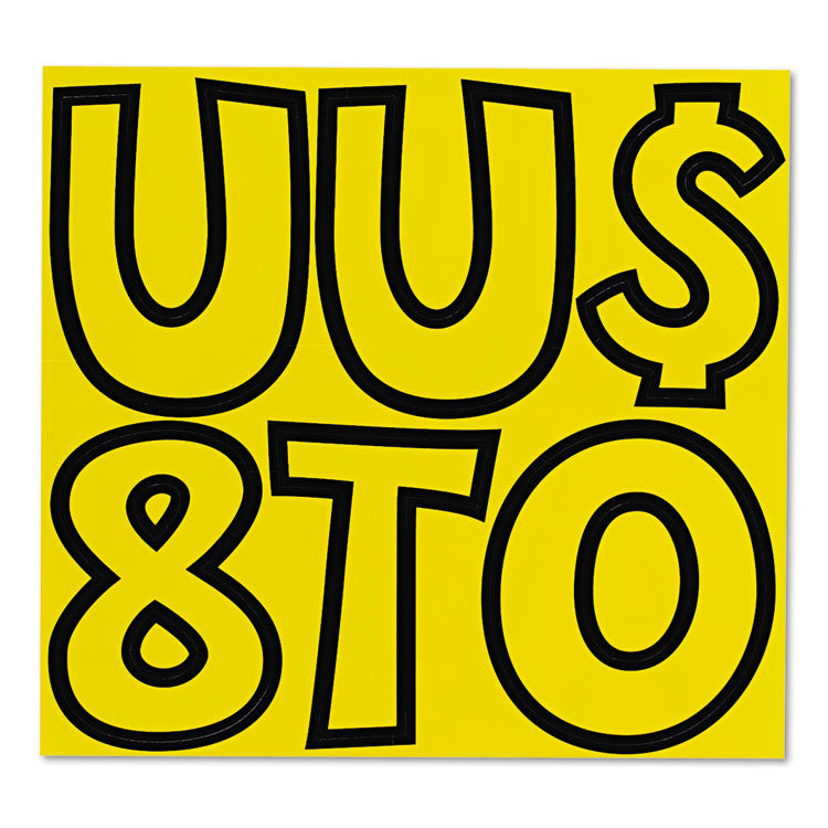 Ready Letters Playful Combo Set, 4" Tall, Yellow Characters, Black Background, 216/Set