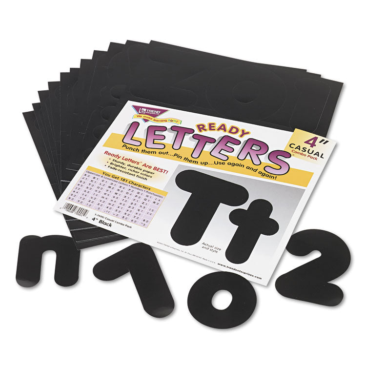 Ready Letters Casual Combo Set, 4" Tall, Black Characters, 182/Set