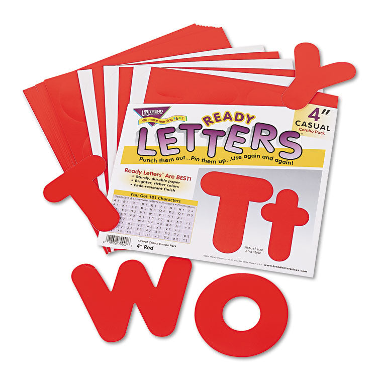 Ready Letters Casual Combo Set, 4" Tall, Red Characters, 182/Set