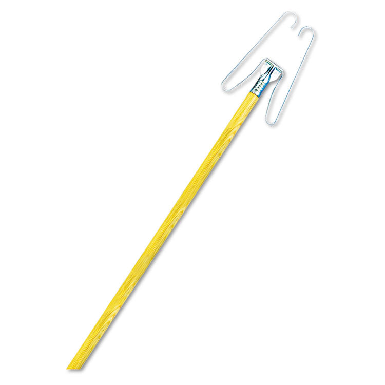 Wedge Dust Mop Head Frame/Lacquered Wood Handle, 0.94" dia x 48" Length, Natural