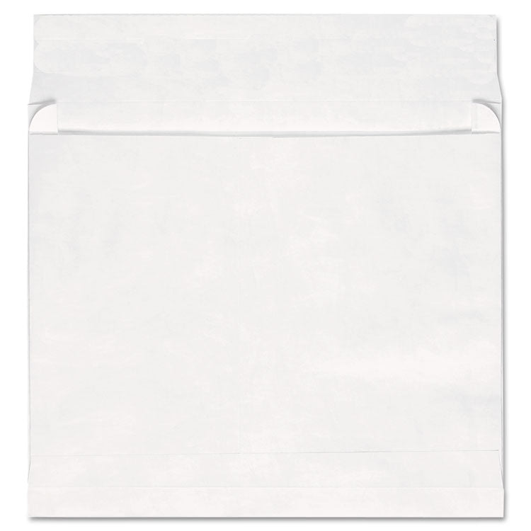 Deluxe Tyvek Expansion Envelopes, Open-Side, 2" Capacity, #13 1/2, Square Flap, Self-Adhesive Closure, 10 x 13, White, 100/BX