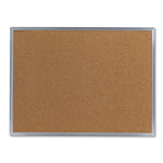 Cork Bulletin Board, 24" x 18", Tan Surface, Satin Aluminum Frame