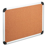 Cork Board with Aluminum Frame, 48" x 36", Tan Surface, Satin Aluminum Frame