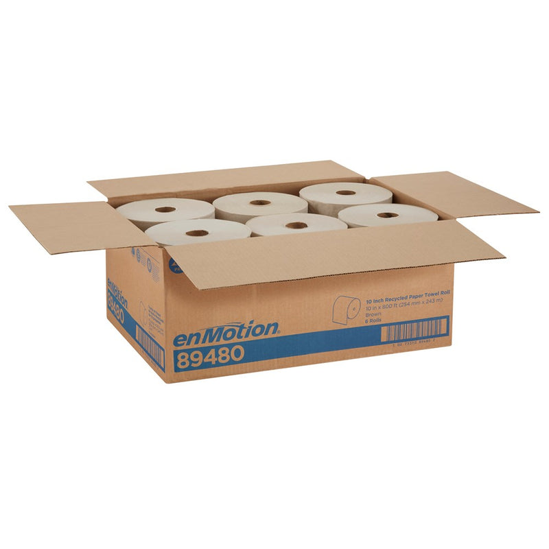 enMotion by GP PRO 1-Ply Paper Towels, 100% Recycled, Brown, 800ft Per Roll, Pack Of 6 Rolls