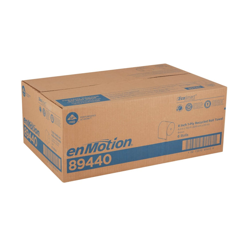 enMotion by GP PRO 1-Ply Paper Towels, 100% Recycled, Brown, 700ft Per Roll, Pack Of 6 Rolls